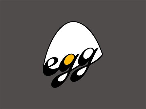 An Egg With The Word Eggs Written In Black And White On Its Side
