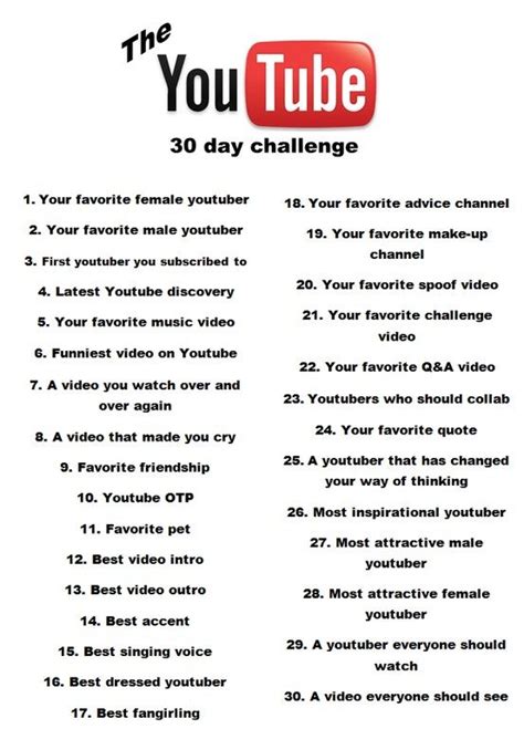 The 30 Day Youtube Challenge ♥ And To My Friends This Is The Whole