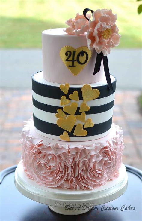 40th Birthday Cake Decorated Cake By Elisabeth Cakesdecor