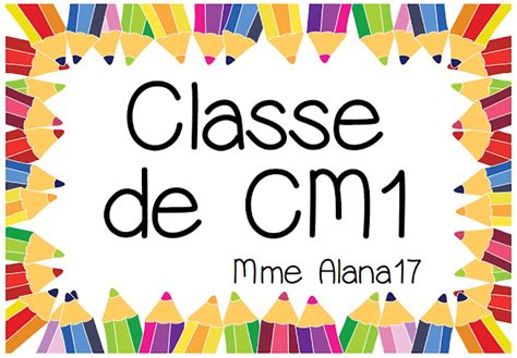 The Words Classe De Cm1 Are Written In Black On A White Background With
