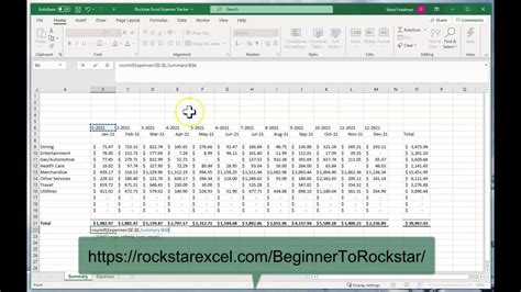 Create An Expense Tracker In Excel In 14 Minutes Youtube