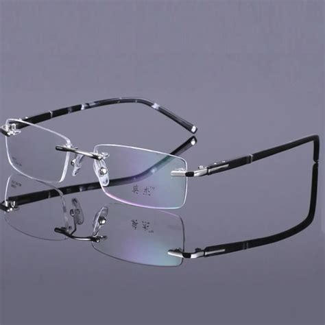 Vazrobe Best Rimless Metal Eye Glasses For Men Prescription Spectacles