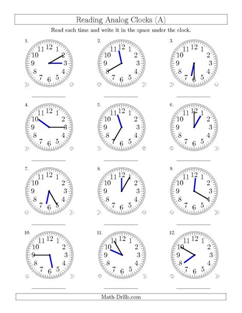 Reading Clock Practice Worksheet