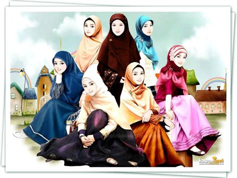 Hadap Belakang Gambar Kartun Wanita Muslimah Dari Belakang Terbaru