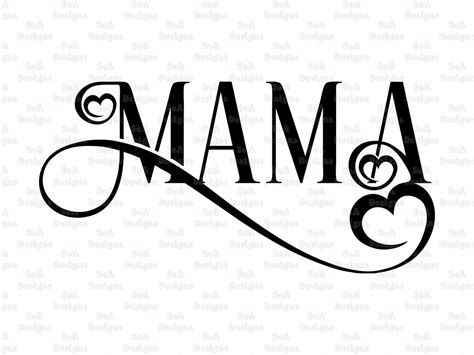 Mama Svg Mothers Day Font With Hearts Svg Files For Cricut Tshirt