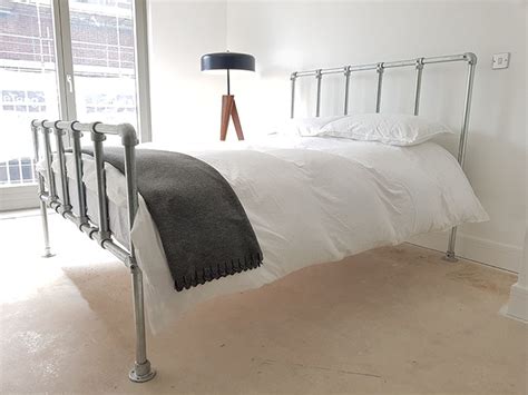 Free shipping on king size head boards! DIY industrial bed with headboard and footboard ...