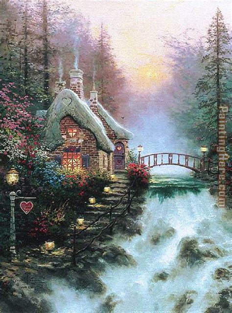 Thomas Kinkade Sweetheart Cottage Ii Painting Anysize 50 Off