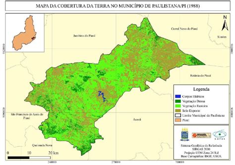 Mapa da cobertura da terra no município de Paulistana PI para o ano Download Scientific
