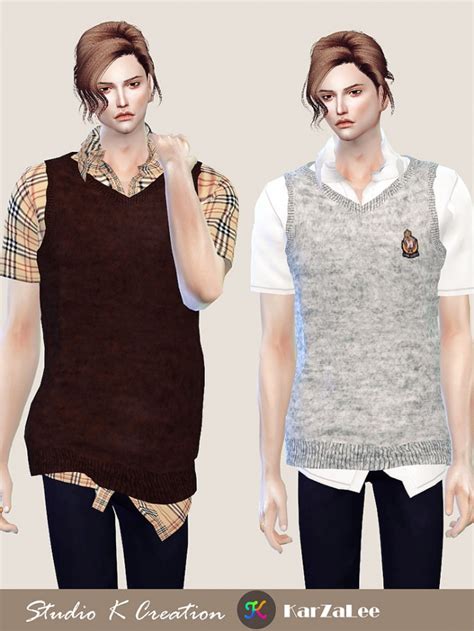 Giruto 58 Knitted Vest Shirt At Studio K Creation Sims 4 Updates