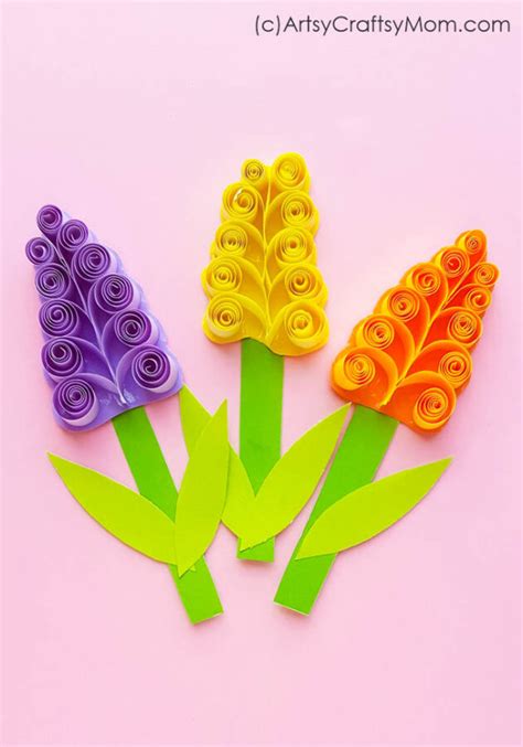 Rolled Paper Hyacinth Spring Flower Craft For Kids