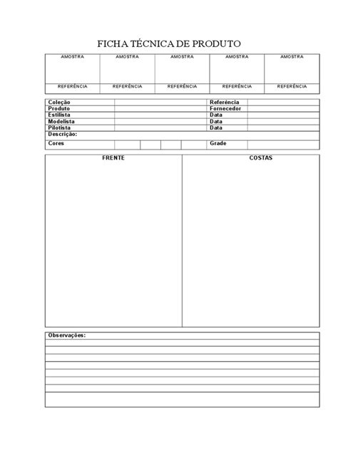 Ficha Técnica Modelo 1 Pdf