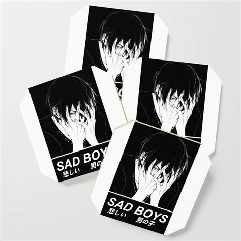 Sad Boys Sad Japanese Anime Aesthetic Coaster By Poserboy Society6