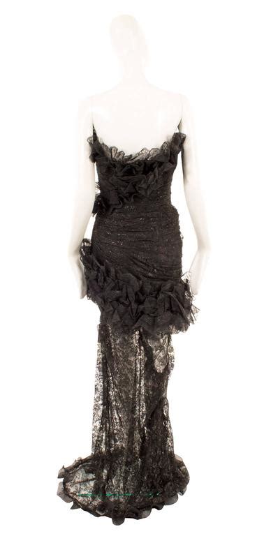 Emanuel Ungaro Haute Couture Black Strapless Gown Circa 1997 For Sale