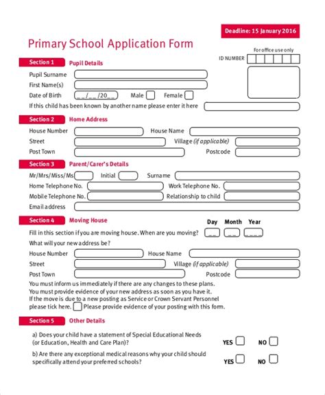Free 11 Sample School Application Forms In Pdf Ms Word Excel