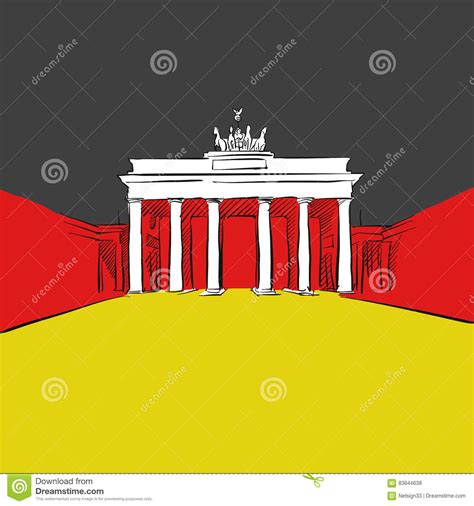 Germany Flag With Brandenburg Gate Stock Vector - Illustration of ...