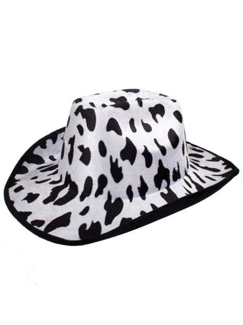Cow Print Cowboy Hat Black And White Animal Print Costume Hat