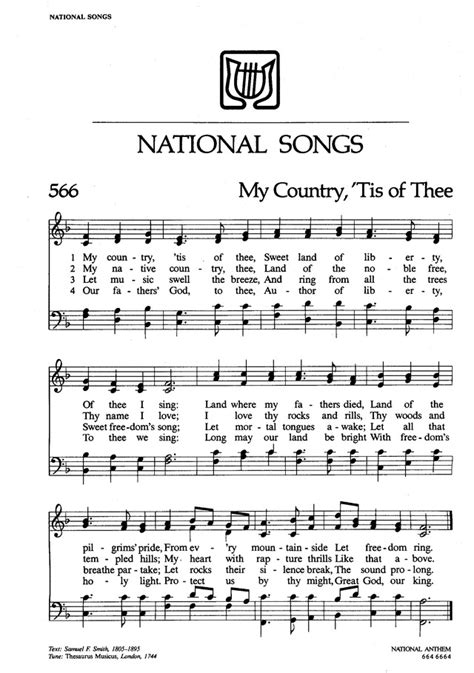 Lutheran Book Of Worship 566 My Country Tis Of Thee Hymnary Org