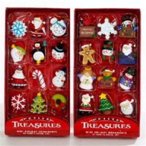 Kurt Adler Petite Treasures 12 Piece Miniature Ornaments Set 2 Pack