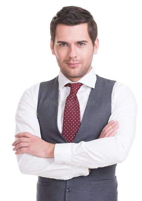 Portrait Of Handsome Man In Suit Stock Photo Image Of Businessman