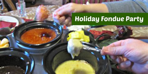 What do you think of when you hear the word fondue? Have a Holiday Fondue Party~ with Cheese Fondue, Pizza ...