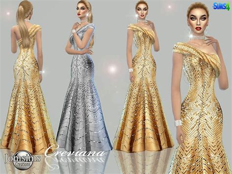 Jomsims Creviana Dress Dress Sims 4 Dresses Sims 4 Clothing