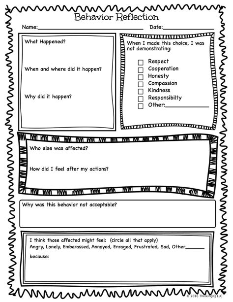 Accepting Consequences Worksheet For Kids