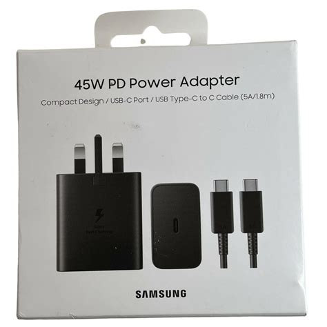 Samsung 45w Super Fast Uk 3 Pin Travel Adapter Type C Cable Ep