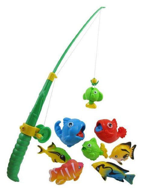 Rod And Reel Fishing Bath Toy Set For Kids With 8 Unique