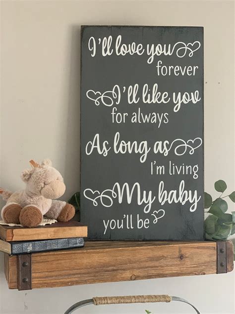 Ill Love You Forever My Baby Youll Be Hand Painted Wood Etsy