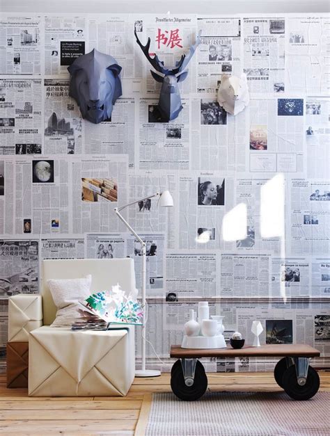Inspirational Interiors 10 Pics Newspaper Wall Decor Newspaper