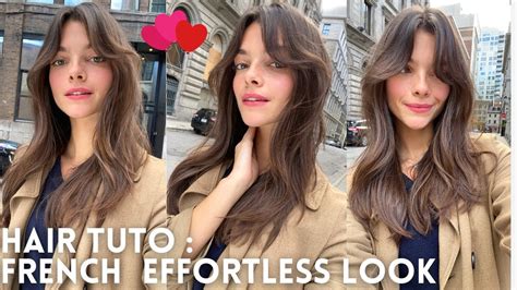 French Hairstyle Tutorial How To Style Your Bangs At Home Effortless Parisian Look 💫 Youtube