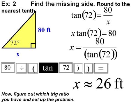Cos a is approximately equal to 0.95. Trigonometric Ratios In Right Triangles Answer : Trig ...