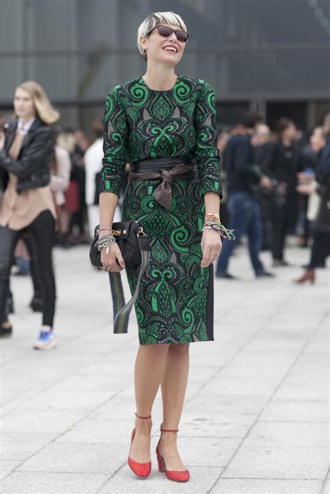 Elisa Nalin Worked Red And Green Effortlessly Best Street Style Paris Fashion Week Spring
