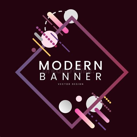 Modern Diamond Banner In Colorful Frame Illustration Stock Vector