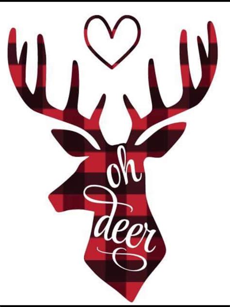 Oh Deer Iron On / Buffalo Plaid Deer / oh deer / Deer iron on / Reindeer iron on / glitter deer 