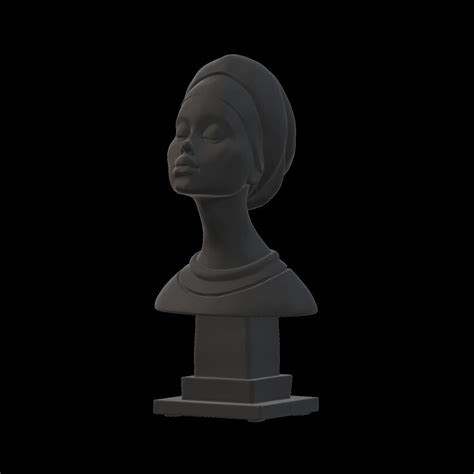 Goddess Head Face Model Stl Ready To Print Female Black Statue African