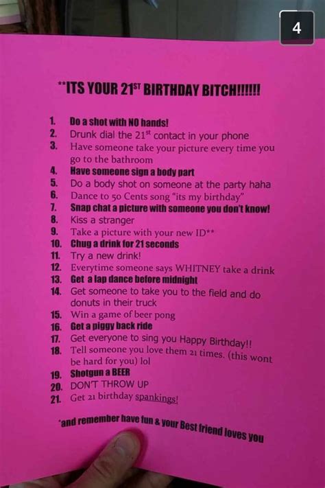 Things To Do On Your Birthday 21st Birthday List 21st Birthday Games 21st Birthday Checklist