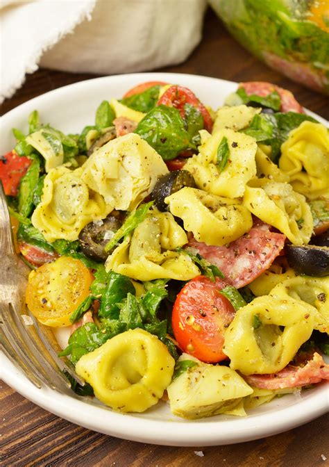 Spinach Tortellini Italian Pasta Salad Recipe Video Wonkywonderful