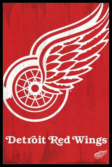 Detroit Red Wings Logo 2013 Laminated And Framed Poster Print 22 X 34