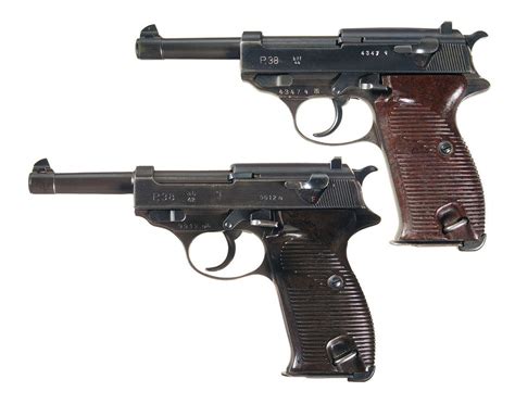 Two P 38 Pistols A Mauser Byf44 Code P 38 Semi Automatic Pistol
