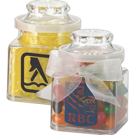 Plastic Jar With Ribbon Filled With Rainbow Bubble Gum Plum Grove