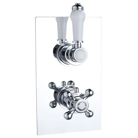 Ebony Traditional Twin Thermostatic Shower Valve Thermostatic Showers
