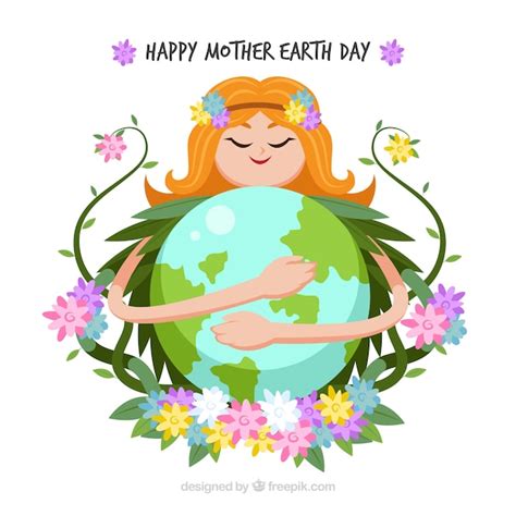 Fondo Feliz Día De La Madre Tierra Vector Gratis