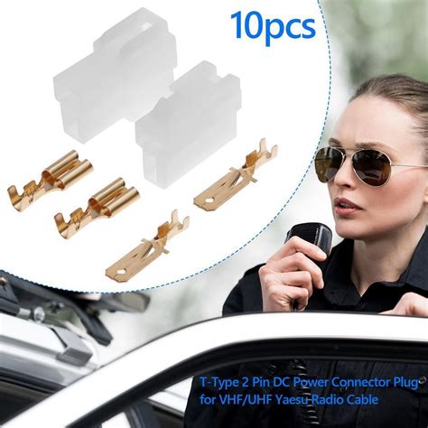 10 Sets Radio Dc Power Connector Plug T Type 2 Pin Male Female Wiring