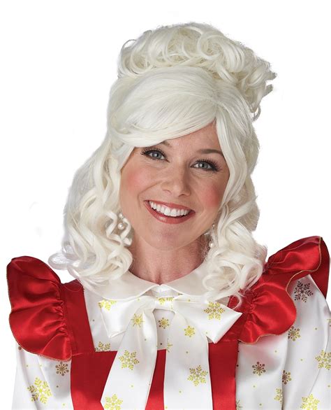 Christmas Mrs Claus Wig And Bun Clip Costume Accessory