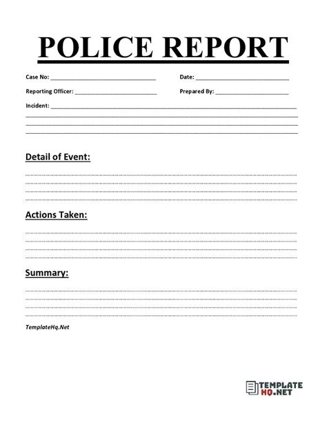 9 Free Police Report Template Word Pdf Artofit