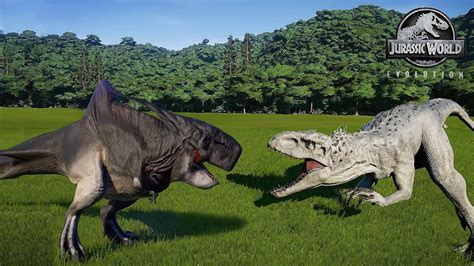 T Rex And Megalodon Hybrid Megalodon Rex Vs Indominus Rex Battle Jurassic World Evolution