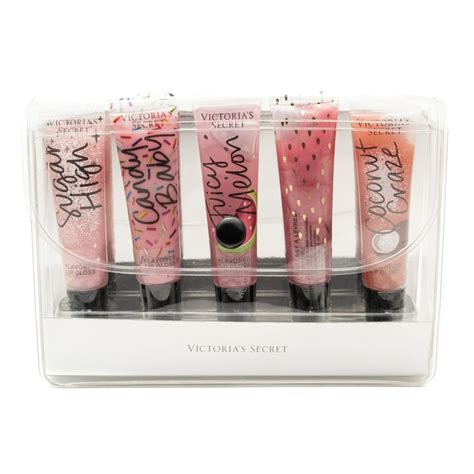 Victorias Secret Gloss For Days Flavored Lip Gloss Set Of 5 With Carrying Case Sugar High