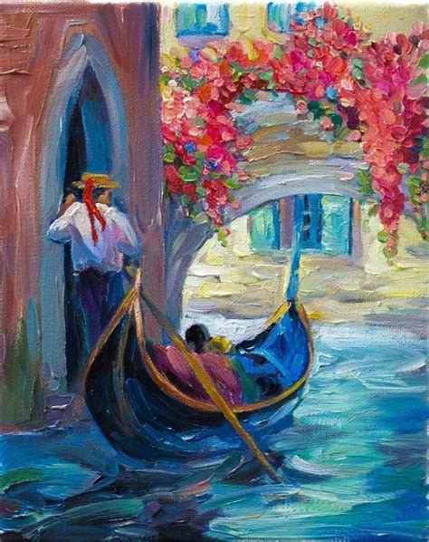 Venice Painting Oil On Canvas Gondolas By Anastassiaart On Etsy