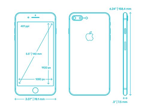 Apple Iphone 8 Plus 11th Gen 2017 Dimensions And Drawings